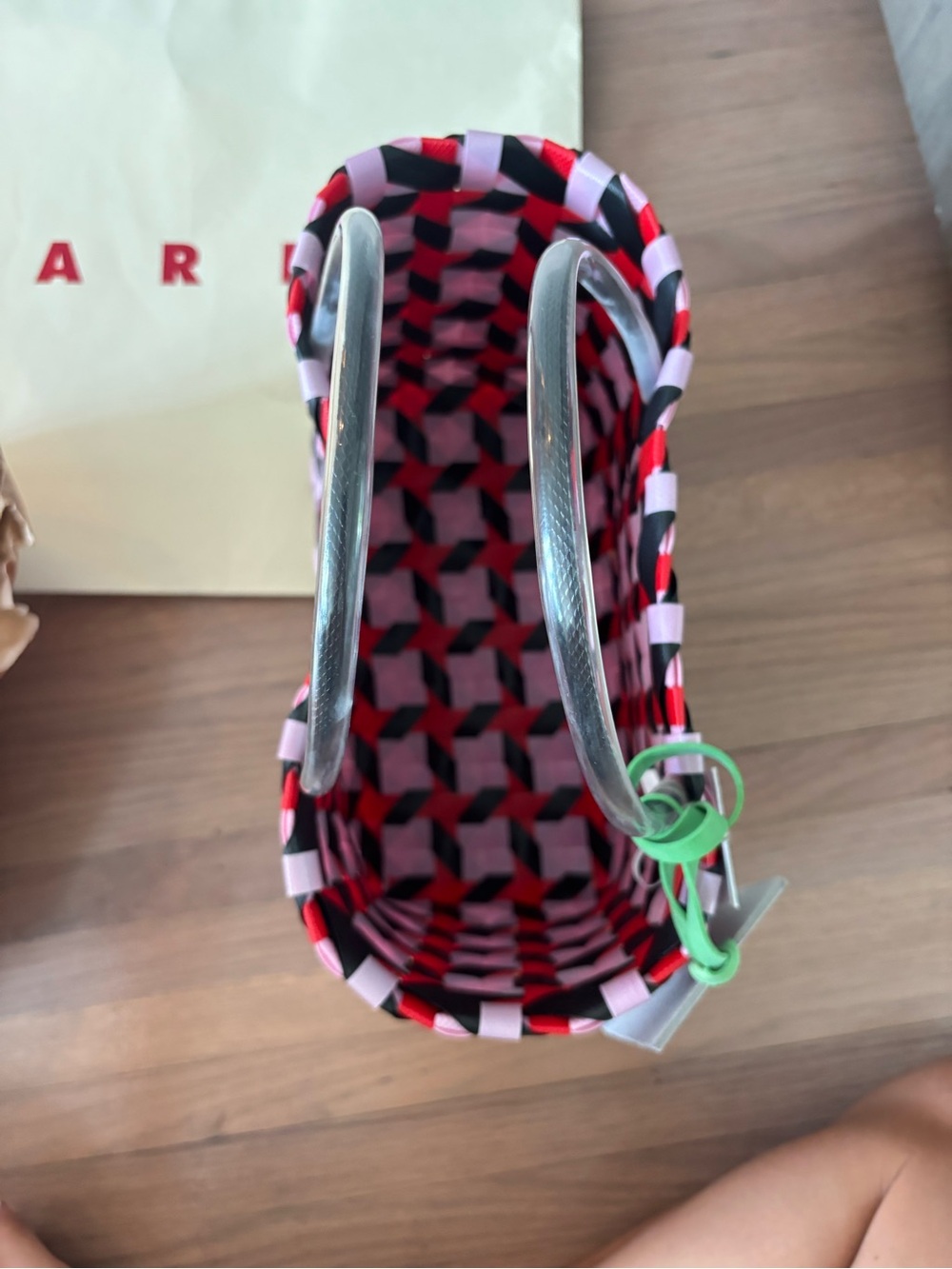 Marni Pink, Red & Black Interlaced Tote - Picture 4 of 4